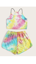 Load image into Gallery viewer, TYE-DYE PRINT CAMISOLE AND SHORTS 2-PIECE SET
