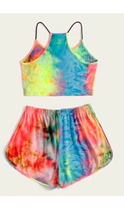Load image into Gallery viewer, TYE-DYE PRINT CAMISOLE AND SHORTS 2-PIECE SET
