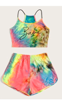 Load image into Gallery viewer, TYE-DYE PRINT CAMISOLE AND SHORTS 2-PIECE SET
