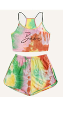 Load image into Gallery viewer, TYE-DYE PRINT CAMISOLE AND SHORTS 2-PIECE SET
