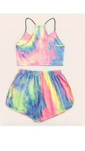 Load image into Gallery viewer, TYE-DYE PRINT CAMISOLE AND SHORTS 2-PIECE SET
