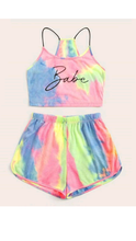 Load image into Gallery viewer, TYE-DYE PRINT CAMISOLE AND SHORTS 2-PIECE SET
