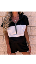 Load image into Gallery viewer, CASUAL COLOR BLOCKING HOODIE AND SHORTS 2-PIECE SET
