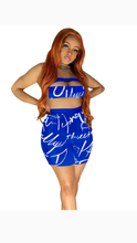Load image into Gallery viewer, LETTER PRINTING TUBE TOP AND SHORTS 2-PIECE SET
