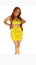 Load image into Gallery viewer, LETTER PRINTING TUBE TOP AND SHORTS 2-PIECE SET
