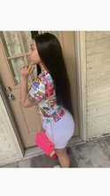 Load image into Gallery viewer, NEWSPAPER PRINTING T-SHIRT AND SHORTS 2-PIECE SET

