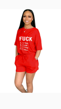 Load image into Gallery viewer, CASUAL LETTER PRINTING TOP AND SHORTS 2-PIECE SET
