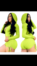 Load image into Gallery viewer, SOLID COLOR ZIPPER HOODIE AND DRAWSTRING SHORTS 2-PIECE SET
