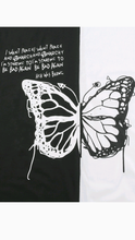 Load image into Gallery viewer, BLACK WHITE CONTRAST BUTTERFLY LOOSE TEE
