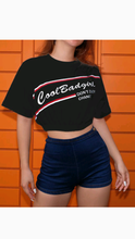 Load image into Gallery viewer, ROUND COLLAR LETTER PRINT CROPPED T-SHIRT
