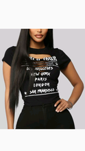 Load image into Gallery viewer, UNIQUE CUT-OUT DESIGN LETTER PRINT T-SHIRT

