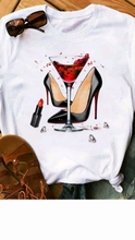 Load image into Gallery viewer, WINE GLASS PRINTING T-SHIRT
