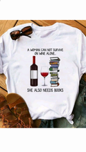 Load image into Gallery viewer, WINE GLASS PRINTING T-SHIRT
