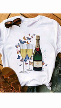 Load image into Gallery viewer, WINE GLASS PRINTING T-SHIRT
