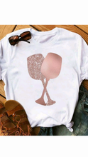 Load image into Gallery viewer, WINE GLASS PRINTING T-SHIRT
