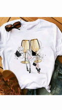 Load image into Gallery viewer, WINE GLASS PRINTING T-SHIRT
