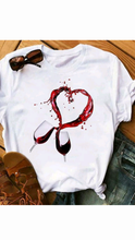 Load image into Gallery viewer, WINE GLASS PRINTING T-SHIRT
