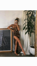 Load image into Gallery viewer, SEXY TIGER PRINT SLEEVELESS ONE SHOULDER SPLIT MAXI DRESS
