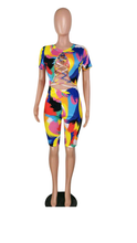 Load image into Gallery viewer, SEXY GRAFFITI PRINT BANDAGE SHORT SLEEVE ROMPER
