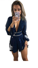 Load image into Gallery viewer, SEXY V-NECK FLORAL PRINT LONG-SLEEVE BACKLESS HIGH-WAISTED ROMPERS

