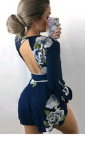 Load image into Gallery viewer, SEXY V-NECK FLORAL PRINT LONG-SLEEVE BACKLESS HIGH-WAISTED ROMPERS

