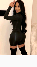 Load image into Gallery viewer, STAND COLLAR LETTER PRINT LONGSLEEVE SKIN TIGHT ROMPER
