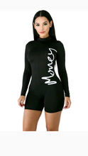 Load image into Gallery viewer, STAND COLLAR LETTER PRINT LONGSLEEVE SKIN TIGHT ROMPER
