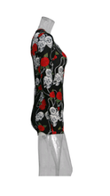 Load image into Gallery viewer, SKULL ROSE PRINT LONG-SLEEVE ROMPER
