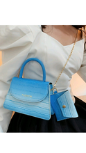 Load image into Gallery viewer, GRADIENT COLOR METAL CHAIN CROCODILE PATTERN CROSSBODY BAG
