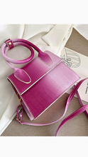Load image into Gallery viewer, GRADIENT CROCODILE PRINT TWO TONE COLOR AND TWO STRAP BAGS
