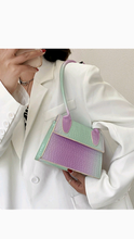 Load image into Gallery viewer, GRADIENT CROCODILE PRINT TWO TONE COLOR AND TWO STRAP BAGS
