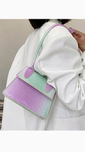 Load image into Gallery viewer, GRADIENT CROCODILE PRINT TWO TONE COLOR AND TWO STRAP BAGS
