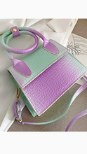 Load image into Gallery viewer, GRADIENT CROCODILE PRINT TWO TONE COLOR AND TWO STRAP BAGS

