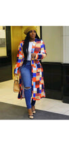 Load image into Gallery viewer, WOMEN MULTI-COLOR PLAID PATTERN DOUBLE-BREASTED LAPEL COAL
