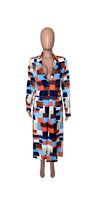 Load image into Gallery viewer, WOMEN MULTI-COLOR PLAID PATTERN DOUBLE-BREASTED LAPEL COAL
