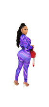 Load image into Gallery viewer, WOMEN'S CASUAL COLOR BLOCKING GRAPHIC PRINTED TUNIC TOP AND PANTS 2-PIECE SET
