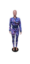 Load image into Gallery viewer, WOMEN'S CASUAL COLOR BLOCKING GRAPHIC PRINTED TUNIC TOP AND PANTS 2-PIECE SET
