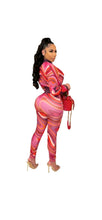 Load image into Gallery viewer, WOMEN'S CASUAL COLOR BLOCKING GRAPHIC PRINTED TUNIC TOP AND PANTS 2-PIECE SET
