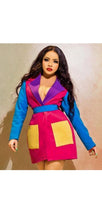 Load image into Gallery viewer, WOMEN'S CASUAL COLOR BLOCKING PATCHWORK BLAZER
