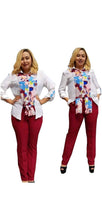 Load image into Gallery viewer, WOMEN'S PATCHWORK LONG SLEEVE PRINTING TOP AND PANTS 2-PIECE SET
