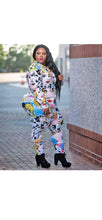 Load image into Gallery viewer, WOMEN'S FASHION LAPEL COMIC PRINTED BLOUSE AND PANTS 2-PIECE SET
