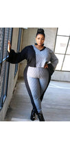 Load image into Gallery viewer, WOMEN'S COLOR BLOCKING LONG SLEEVE TOP AND PANTS 2-PIECE SET
