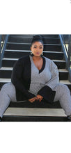 Load image into Gallery viewer, WOMEN'S COLOR BLOCKING LONG SLEEVE TOP AND PANTS 2-PIECE SET
