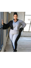 Load image into Gallery viewer, WOMEN'S COLOR BLOCKING LONG SLEEVE TOP AND PANTS 2-PIECE SET
