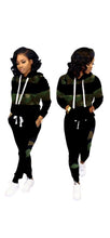 Load image into Gallery viewer, WOMEN'S FASHION LEOPARD AND CAMOUFLAGE PRINTED HOODIE AND PANTS 2-PIECE SETS
