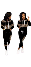Load image into Gallery viewer, WOMEN'S FASHION LEOPARD AND CAMOUFLAGE PRINTED HOODIE AND PANTS 2-PIECE SETS
