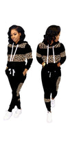 Load image into Gallery viewer, WOMEN'S FASHION LEOPARD AND CAMOUFLAGE PRINTED HOODIE AND PANTS 2-PIECE SETS
