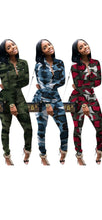 Load image into Gallery viewer, LAPEL SINGLE-BREASTED LONG SLEEVE CAMOUFLAGE PRINT SHIRT AND SLIM PANTS
