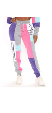 Load image into Gallery viewer, WOMEN'S CASUAL COLOR BLOCKING LETTER PRINTING SWEATSHIRT AND PANTS 2-PIECE SET
