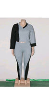 Load image into Gallery viewer, WOMEN'S COLOR BLOCKING LONG SLEEVE TOP AND PANTS 2-PIECE SET
